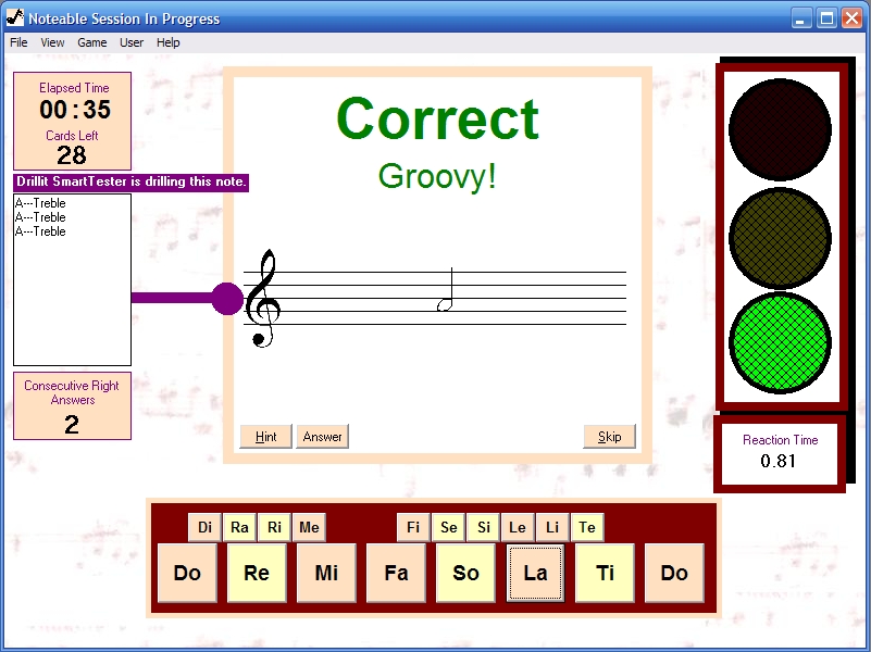 Solfege play mode